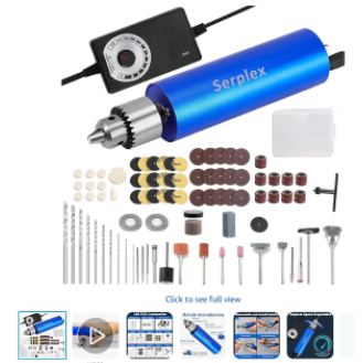 Mini Electric Drill for Resin Craft, Stepless Adjustable Electric Drill Kit with Controller, Mini Electric Drill for Carving, Drilling, Sanding, Polishing, Jewelry Making